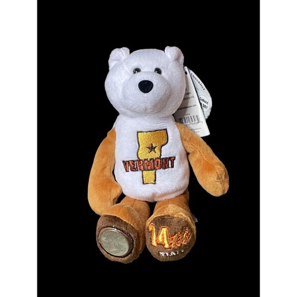 2001 Limited Treasures Vermont State Quarter Coin Bean Bear Plush - Picture 2 of 5